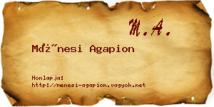 Ménesi Agapion névjegykártya